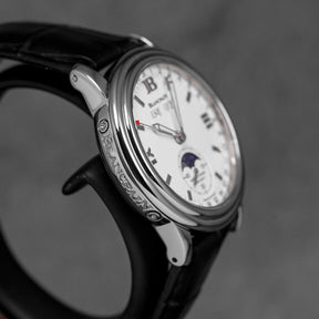 LEMAN COMPLETE CALENDAR MOONPHASE SILVER DIAL (WATCH ONLY)