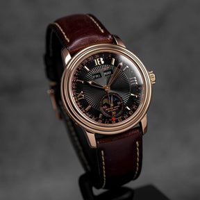 LEMAN TRIPLE CALENDAR MOONPHASE ROSEGOLD BLACK DIAL LIMITED EDITION (1999)