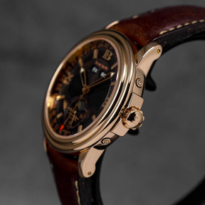LEMAN TRIPLE CALENDAR MOONPHASE ROSEGOLD BLACK DIAL LIMITED EDITION (1999)