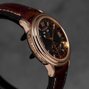 LEMAN TRIPLE CALENDAR MOONPHASE ROSEGOLD BLACK DIAL LIMITED EDITION (1999)