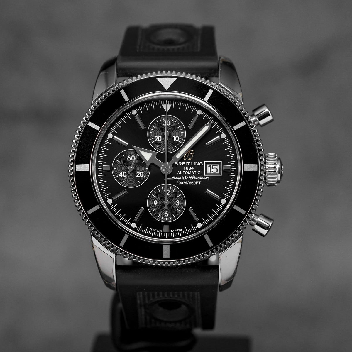harga breiling super ocean heritage 46mm chrono black