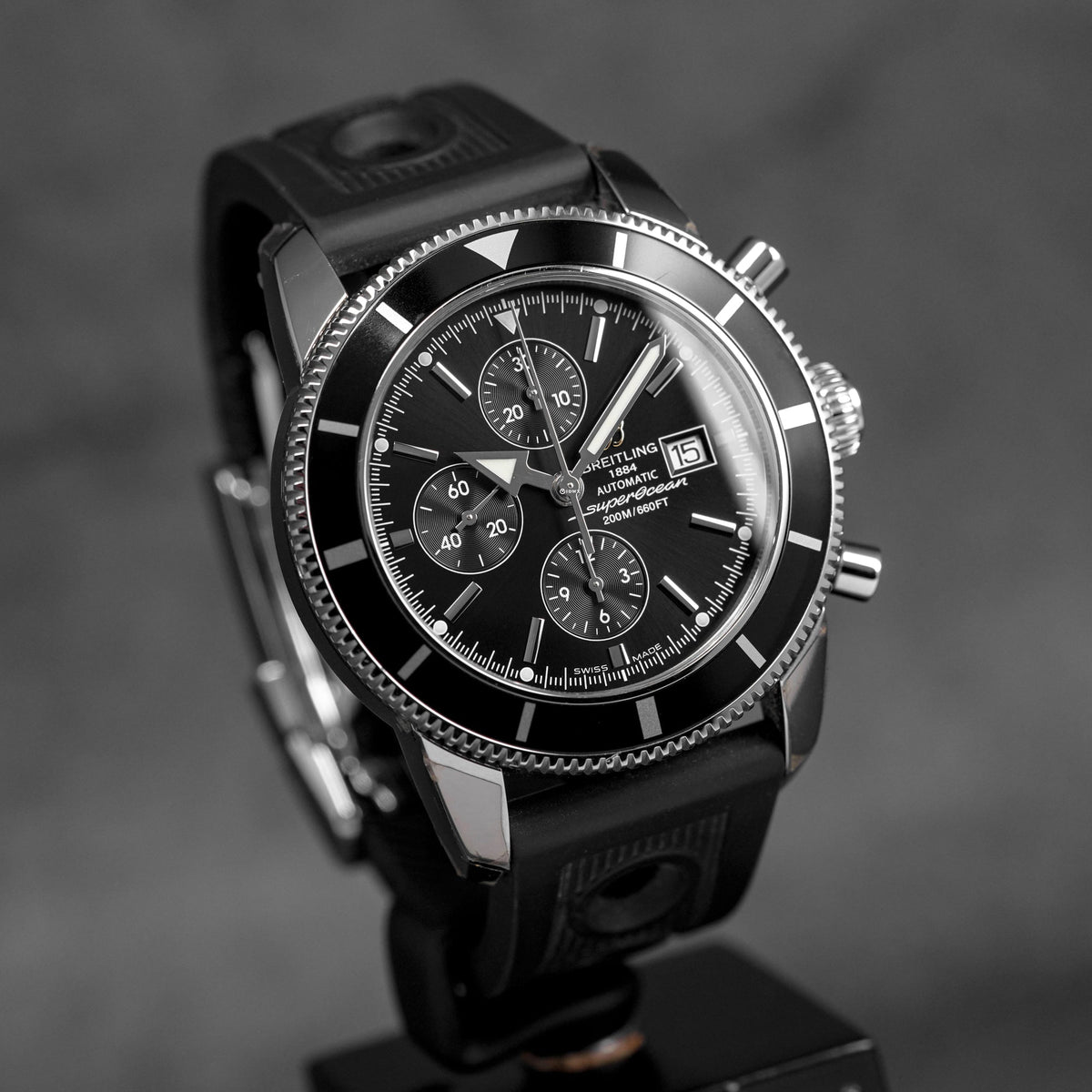 harga breiling super ocean heritage 46mm chrono black