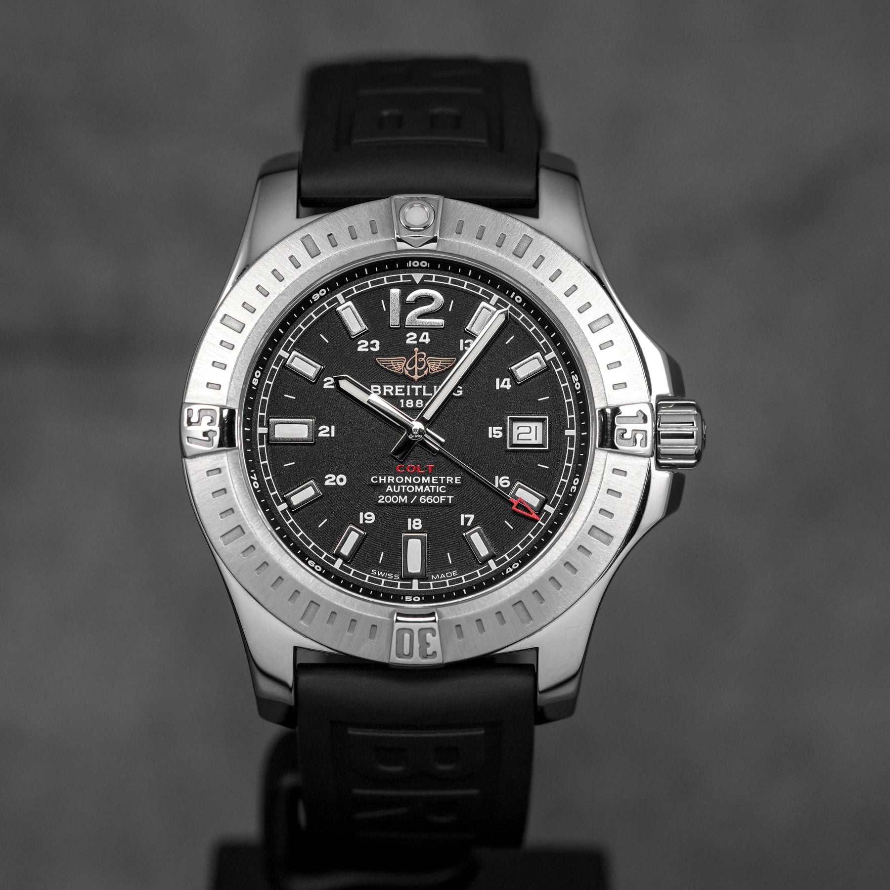 COLT 44MM BLACK DIAL RUBBER STRAP (2016)