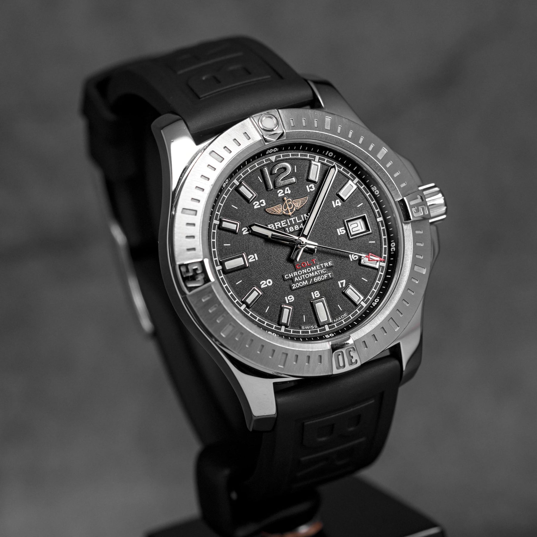 COLT 44MM BLACK DIAL RUBBER STRAP (2016)