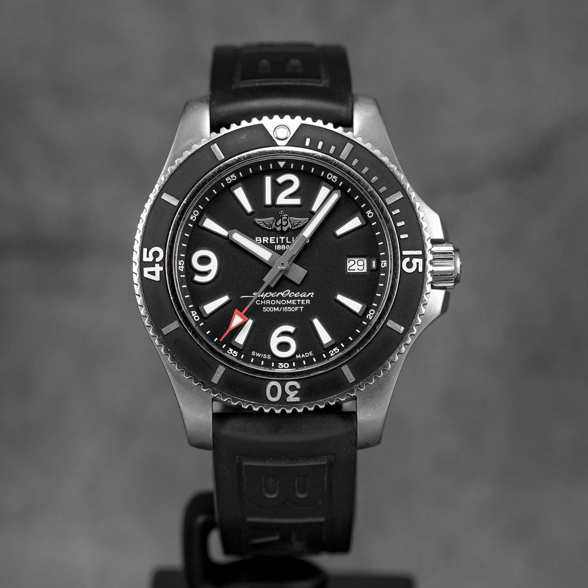 harga breitling superocean 42 black