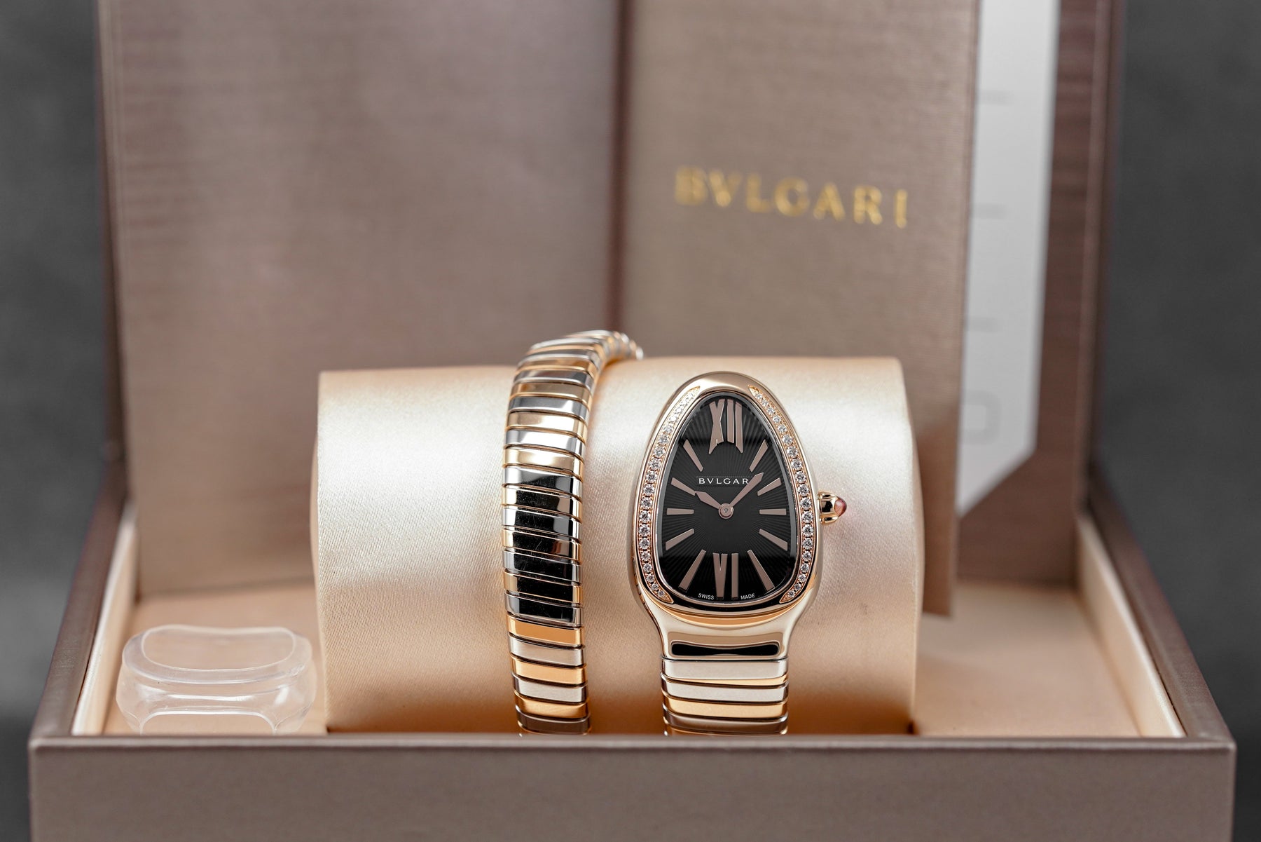 SERPENTI TUBOGAS TWOTONE ROSEGOLD BLACK DIAL DIAMOND BEZEL (2026)