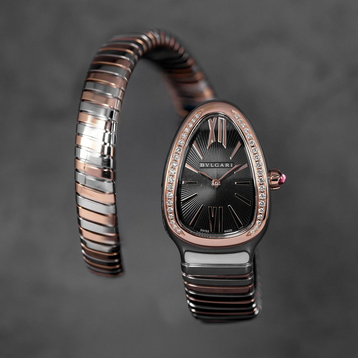 SERPENTI TUBOGAS TWOTONE ROSEGOLD BLACK DIAL DIAMOND BEZEL (2026)