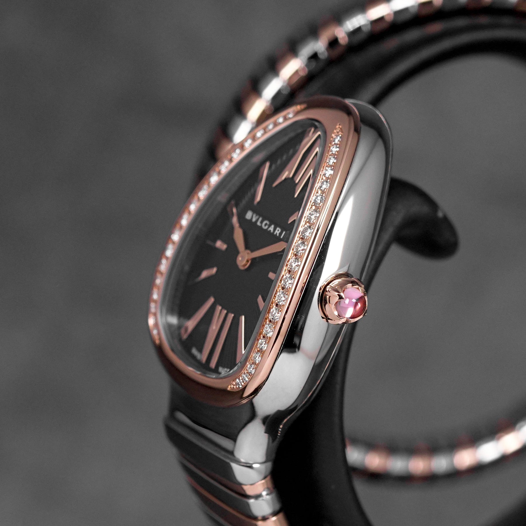 SERPENTI TUBOGAS TWOTONE ROSEGOLD BLACK DIAL DIAMOND BEZEL (2026)