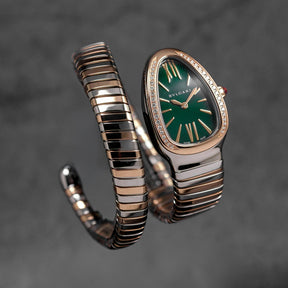 SERPENTI TUBOGAS TWOTONE ROSEGOLD GREEN DIAL DIAMOND BEZEL (2026)
