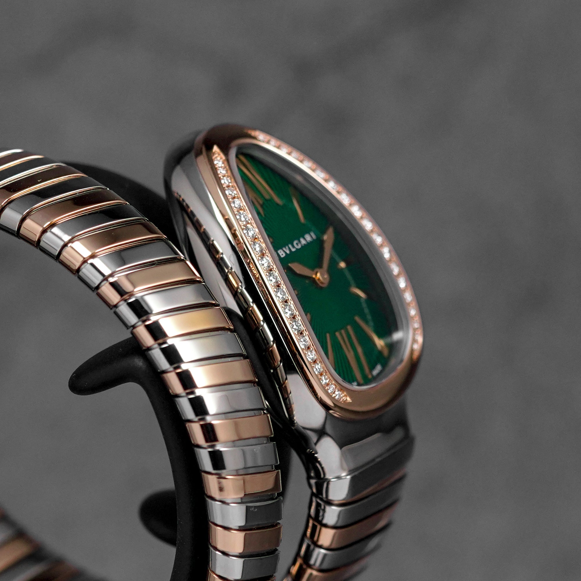SERPENTI TUBOGAS TWOTONE ROSEGOLD GREEN DIAL DIAMOND BEZEL (2026)