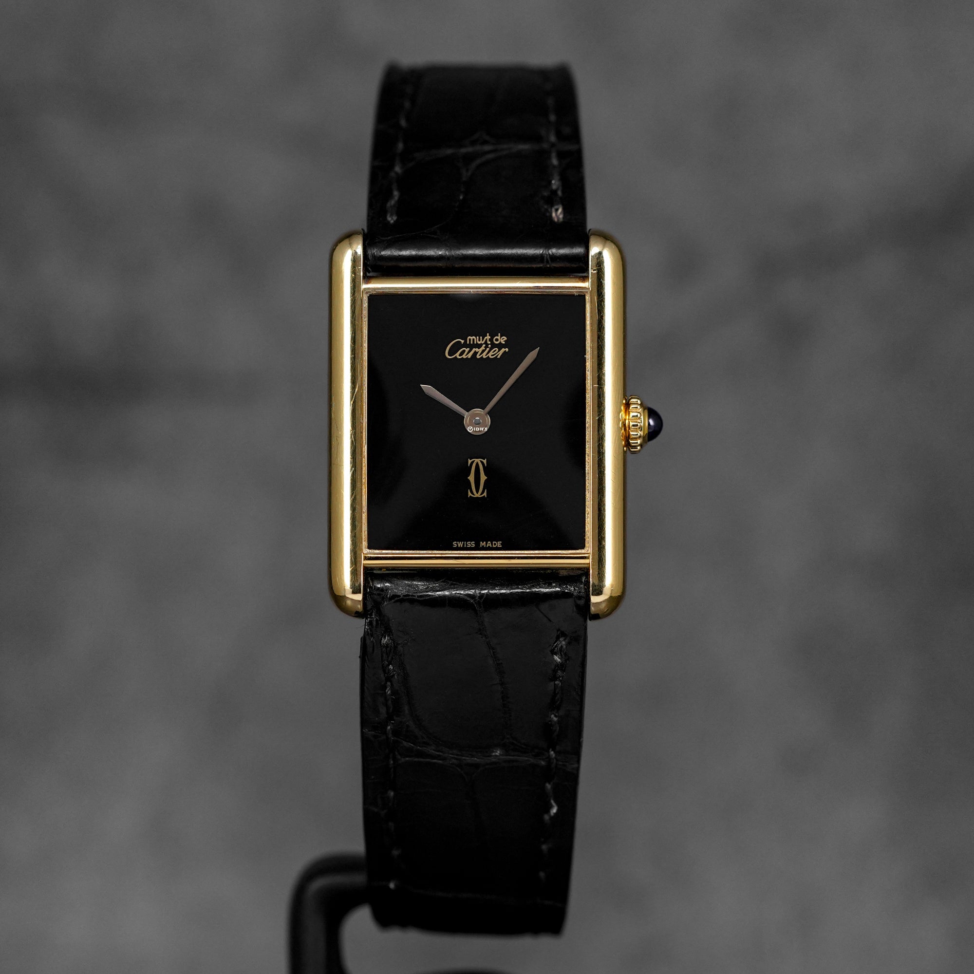 TANK MUST VERMEIL YELLOWGOLD-PLATED BLACK DIAL (WATCH ONLY)