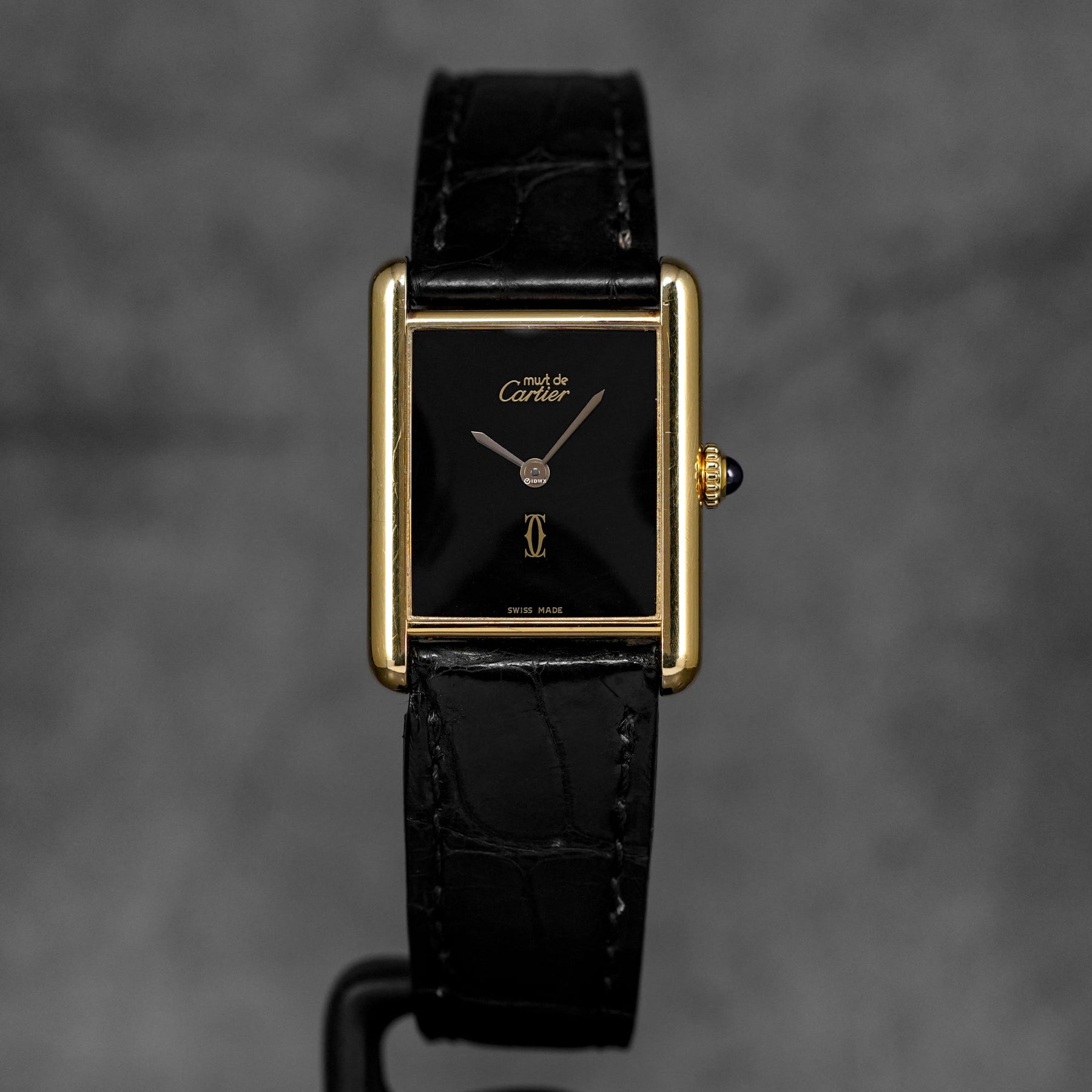 TANK MUST VERMEIL YELLOWGOLD-PLATED BLACK DIAL (WATCH ONLY)