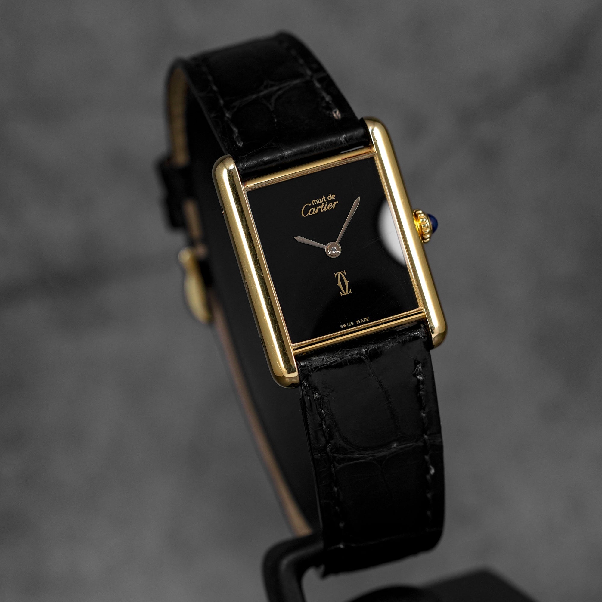 TANK MUST VERMEIL YELLOWGOLD-PLATED BLACK DIAL (WATCH ONLY)