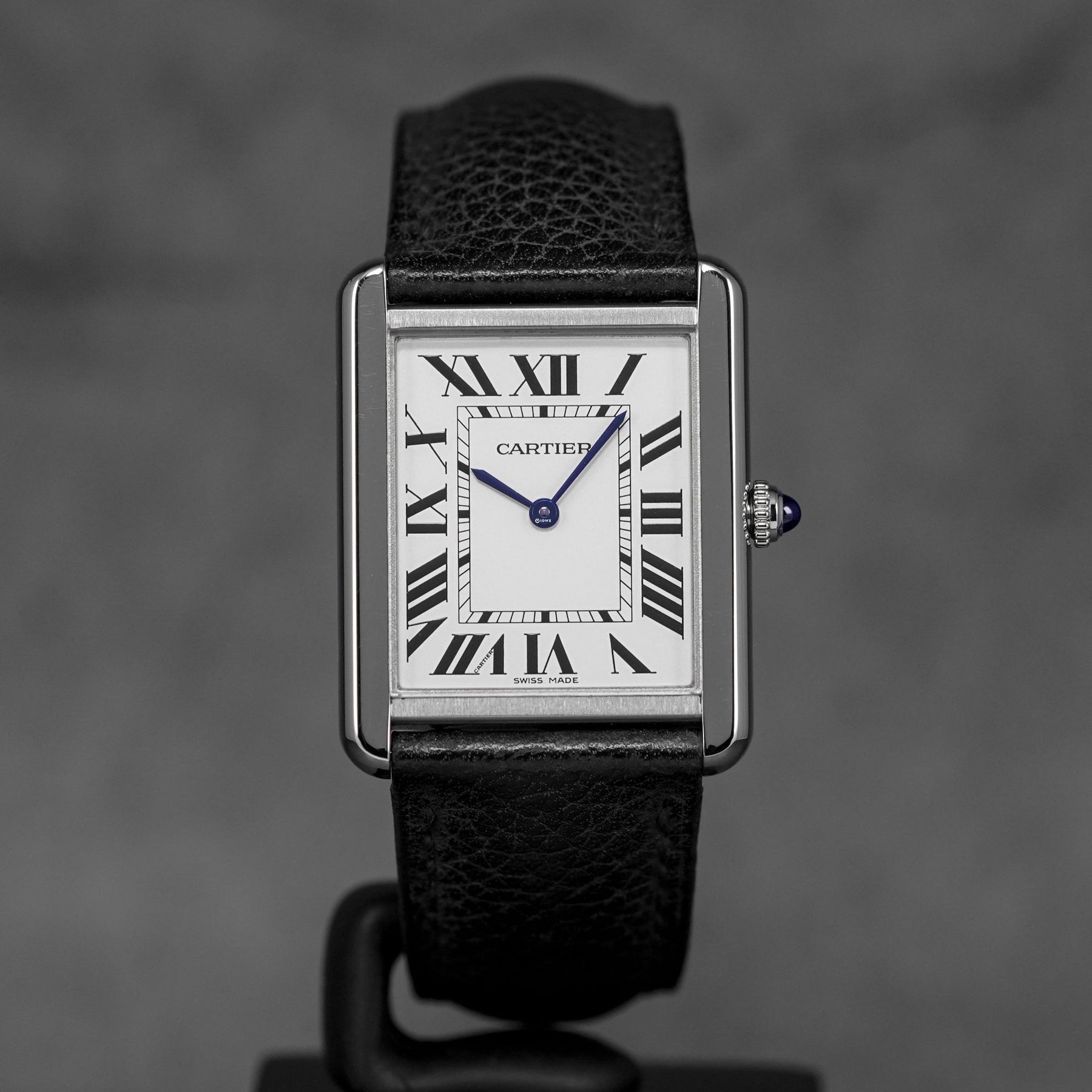 TANK SOLO L SILVER DIAL LEATHER STRAP (2018)