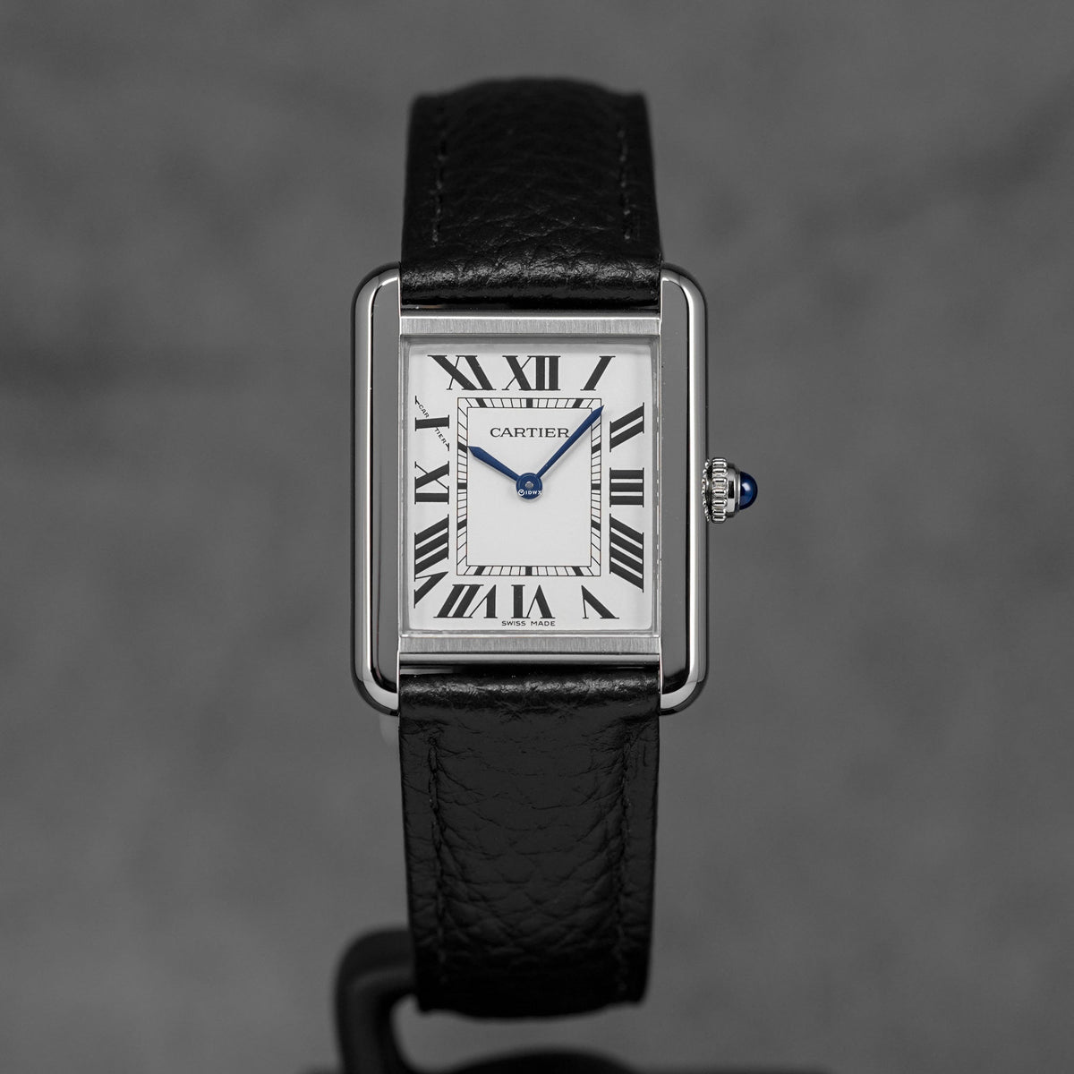 TANK SOLO L SILVER DIAL LEATHER STRAP (2018)