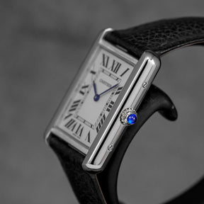 TANK SOLO L SILVER DIAL LEATHER STRAP (2018)