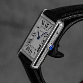 TANK SOLO L SILVER DIAL LEATHER STRAP (2019)