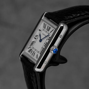 TANK SOLO L SILVER DIAL LEATHER STRAP (2018)