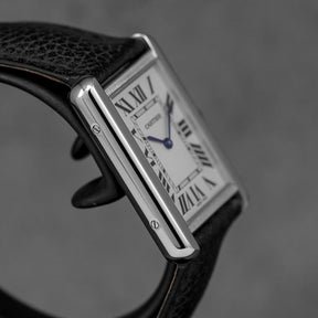 TANK SOLO L SILVER DIAL LEATHER STRAP (2018)
