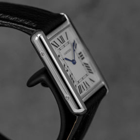 TANK SOLO L SILVER DIAL LEATHER STRAP (2019)