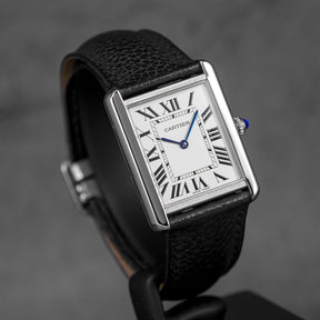 TANK SOLO L SILVER DIAL LEATHER STRAP (2018)