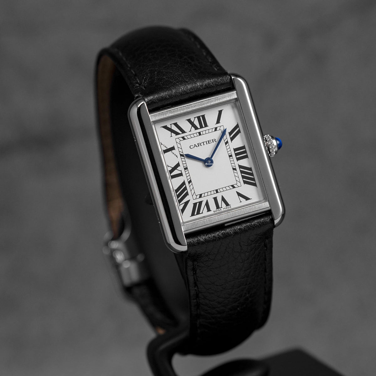 TANK SOLO S SILVER DIAL LEATHER STRAP (2017)