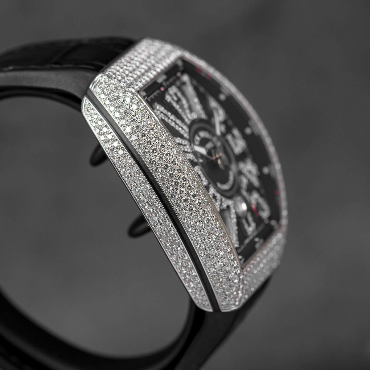 VANGUARD V45 WHITEGOLD BLACK DIAL DIAMOND SET (2017)
