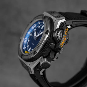 KING POWER 48MM OCEANOGRAPH DIVER 4000 'LUCERNE PHILIPPINES' 30TH ANNIVERSARY 2012 TITANIUM BLUE DIAL LIMITED EDITION (WATCH & BOX)