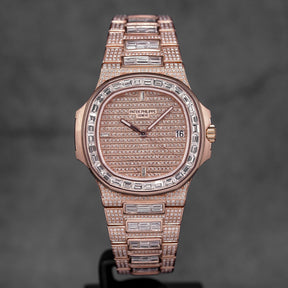 CUSTOM NAUTILUS DESIGN ROSEGOLD DIAMOND-SET