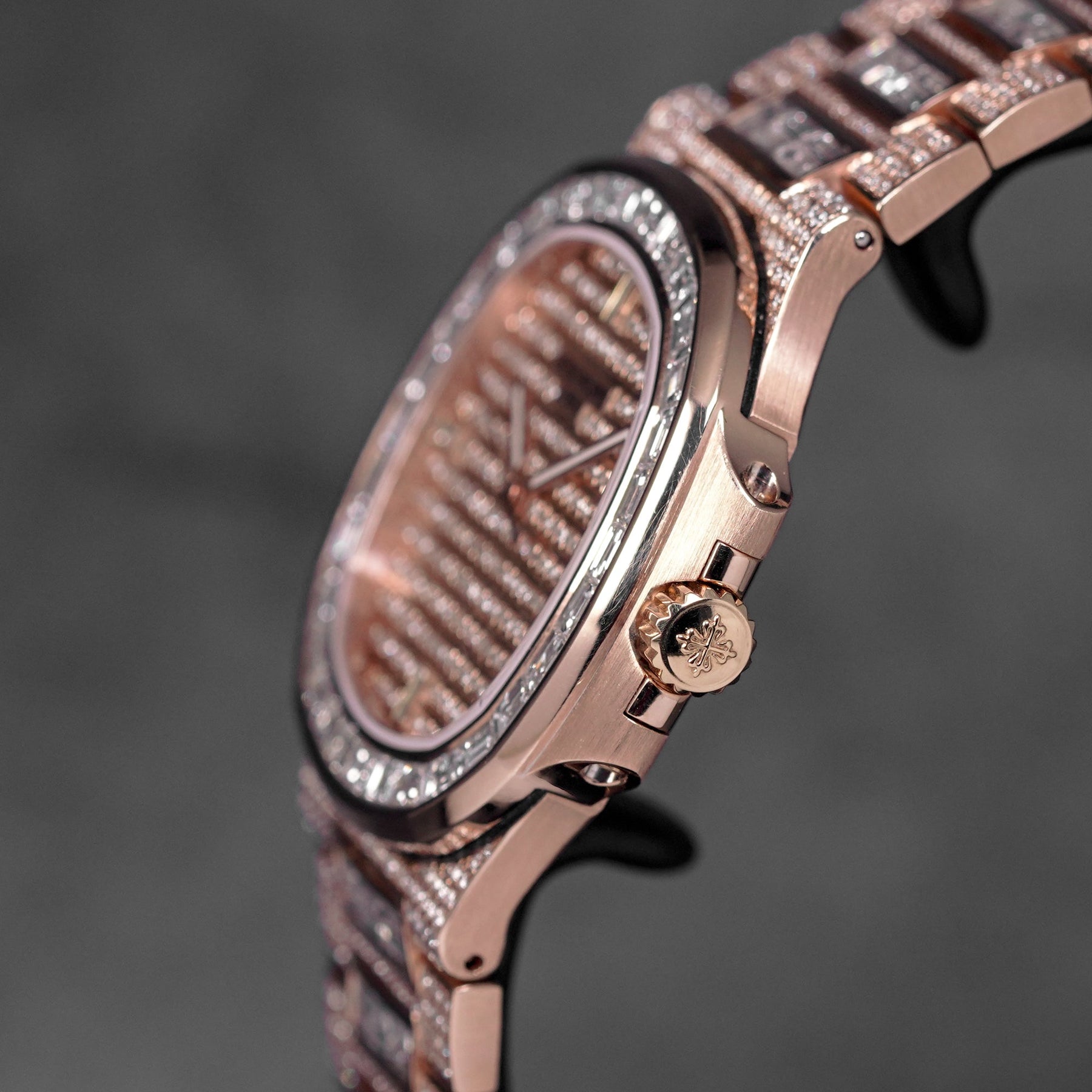 CUSTOM NAUTILUS DESIGN ROSEGOLD DIAMOND-SET