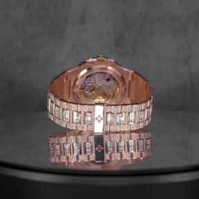 CUSTOM NAUTILUS DESIGN ROSEGOLD DIAMOND-SET