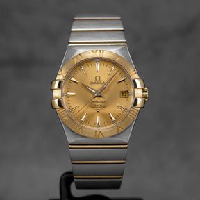 CONSTELLATION 35MM TWOTONE YELLOWGOLD YELLOW DIAL (WATCH & BOX)