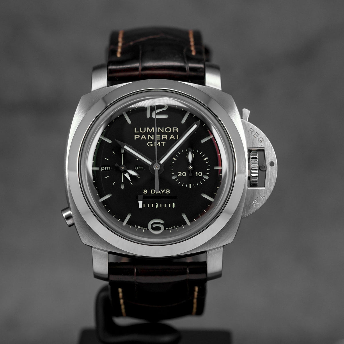 LUMINOR 1950 MONOPULSANTE 8 DAYS GMT 44MM BLACK DIAL PAM 275 (2012)