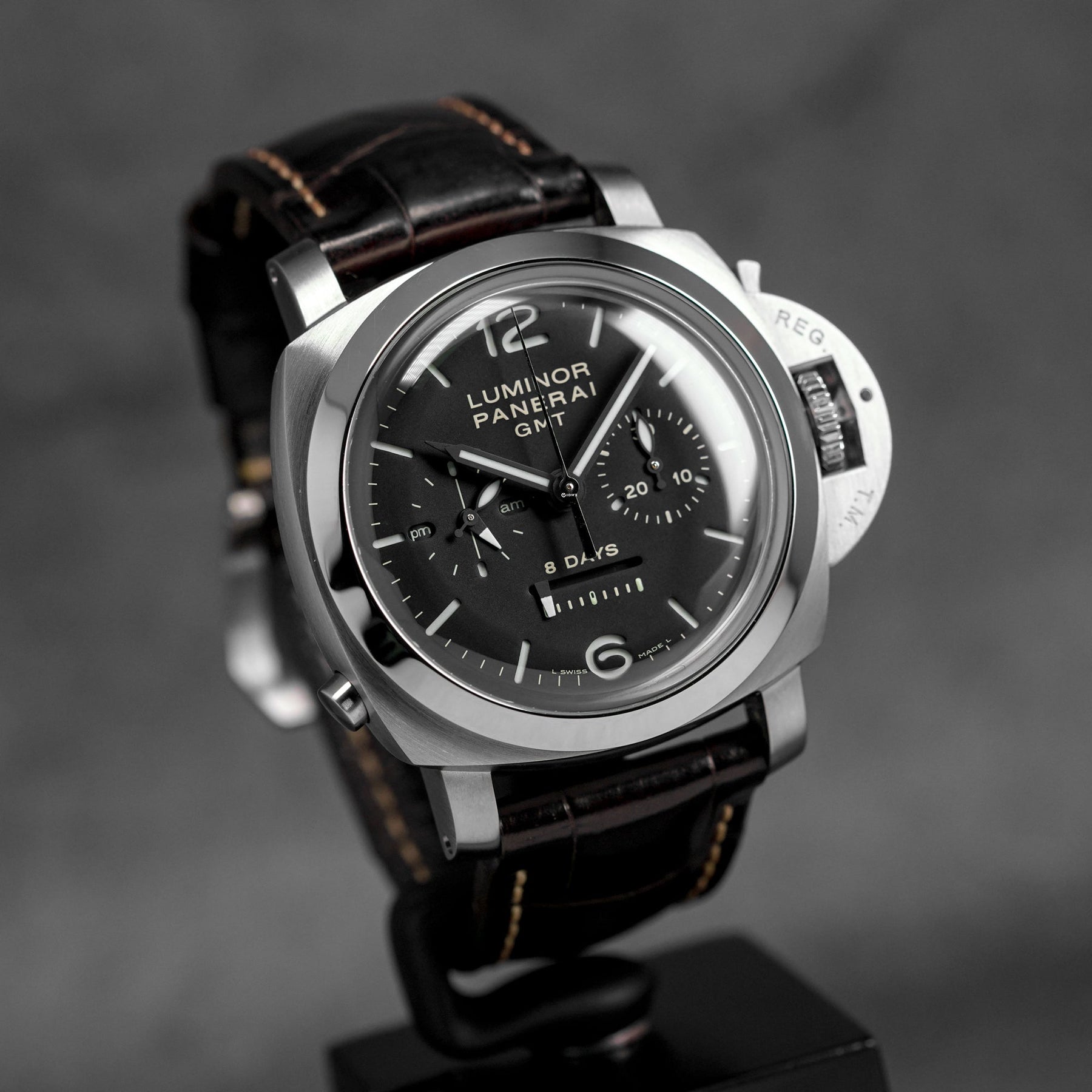 LUMINOR 1950 MONOPULSANTE 8 DAYS GMT 44MM BLACK DIAL PAM 275 (2012)