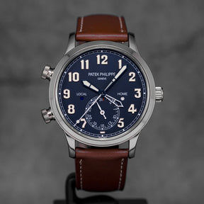 CALATRAVA PILOT TRAVEL TIME 5524G WHITEGOLD BLUE DIAL