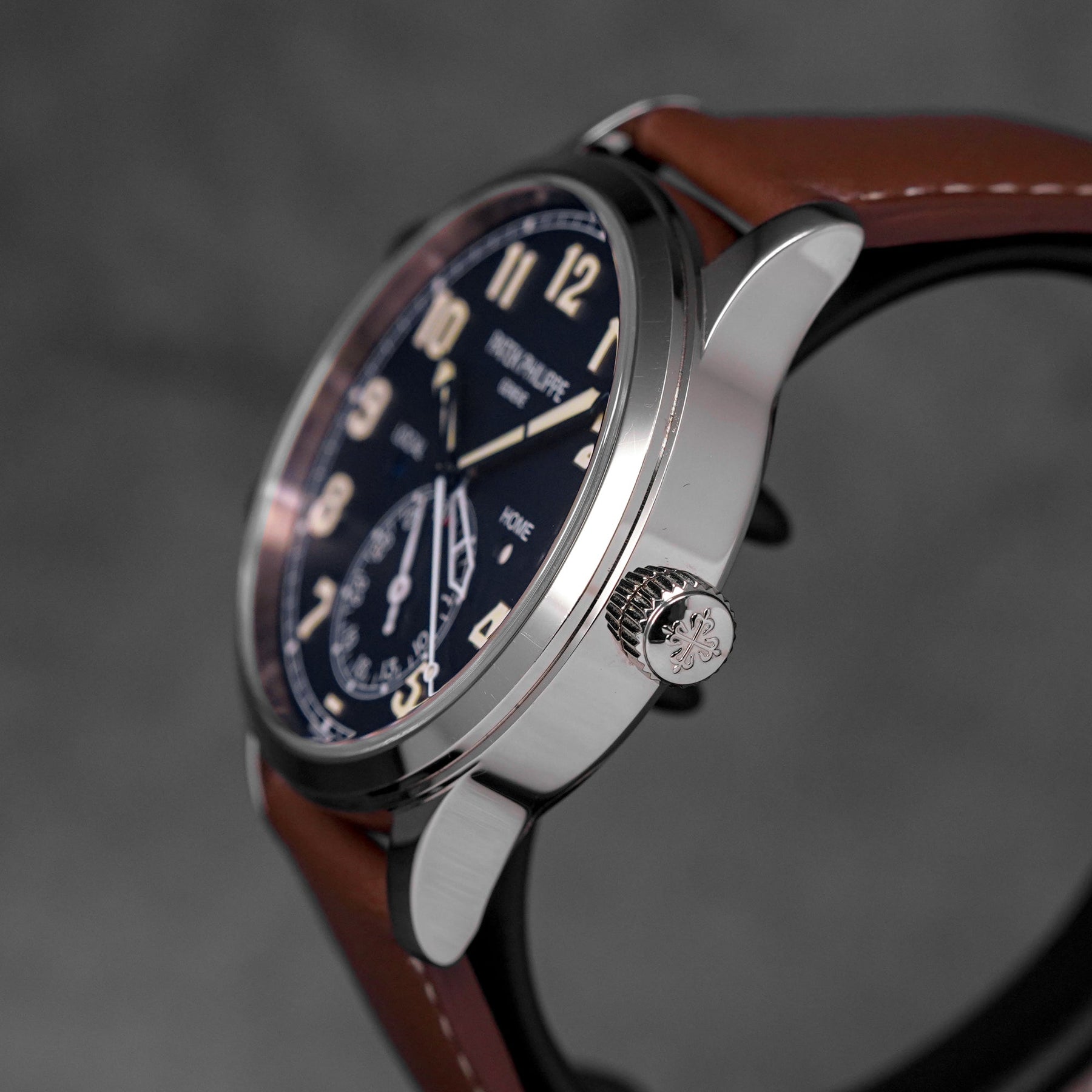 CALATRAVA PILOT TRAVEL TIME 5524G WHITEGOLD BLUE DIAL