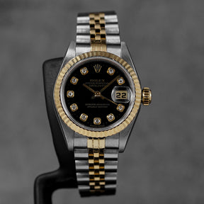 DATEJUST 26MM TWOTONE YELLOWGOLD BLACK DIAMOND DIAL (1999)