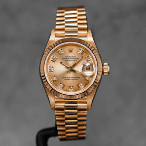 DATEJUST 26MM YELLOWGOLD CHAMPAGNE DIAMOND DIAL (WATCH ONLY)