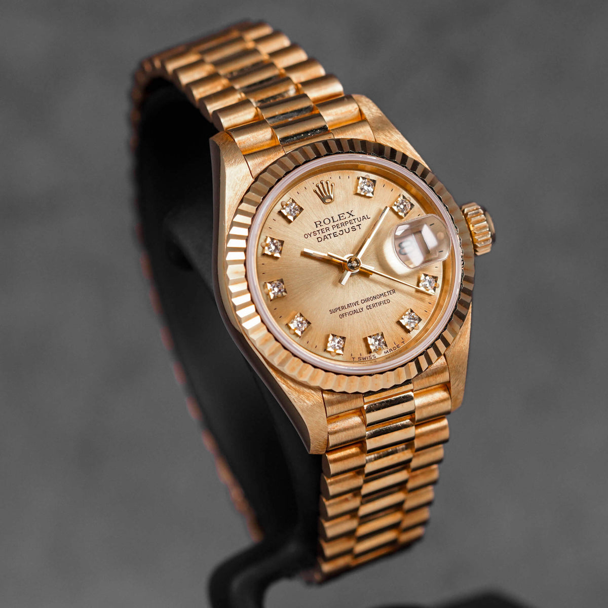 DATEJUST 26MM YELLOWGOLD CHAMPAGNE DIAMOND DIAL (WATCH ONLY)