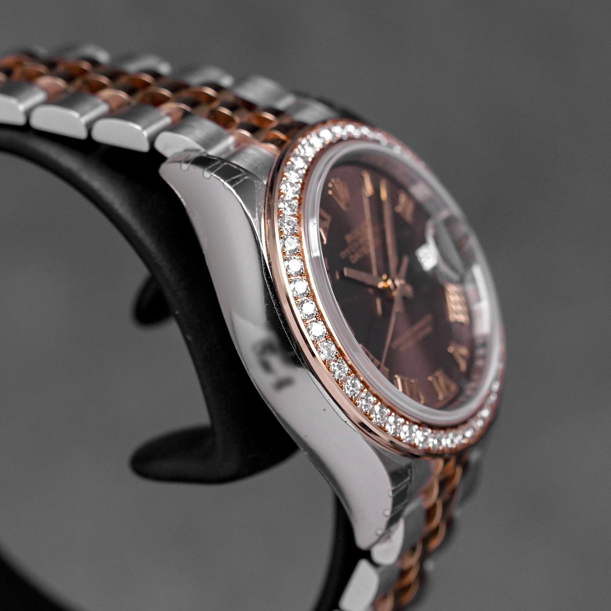 harga rolex datejust 28 twotone rosegold choco roman diamond indonesia