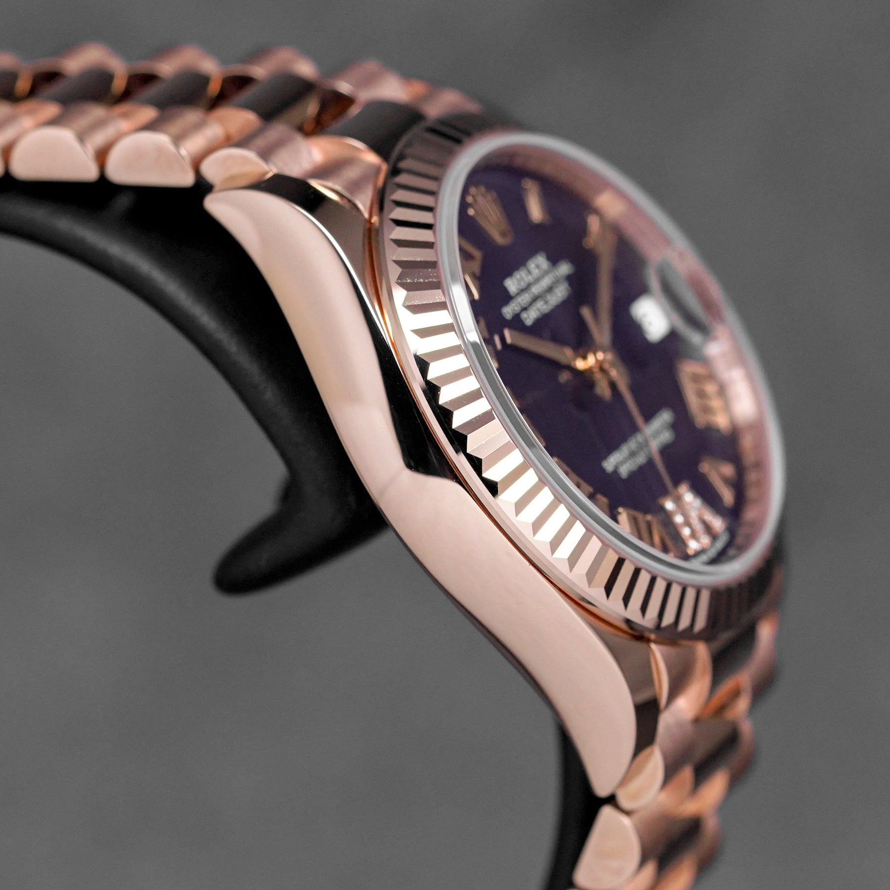 DATEJUST 31MM ROSEGOLD AUBERGINE ROMAN DIAL DIAMOND ON VI (2025)