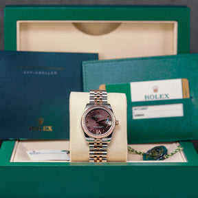 DATEJUST 31MM TWOTONE ROSEGOLD CHOCO ROMAN DIAL DIAMOND ON VI (2016)