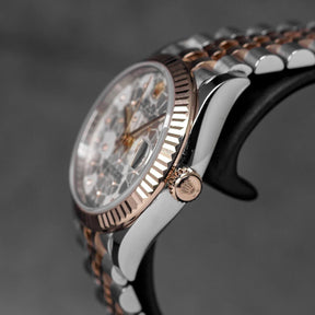 DATEJUST 31MM TWOTONE ROSEGOLD SILVER FLORAL DIAMOND DIAL (2023)