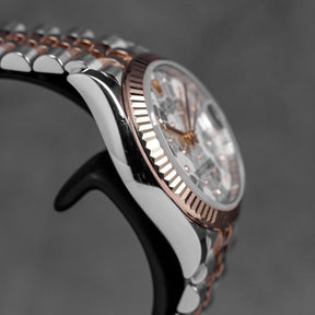 DATEJUST 31MM TWOTONE ROSEGOLD SILVER FLORAL DIAMOND DIAL (2023)