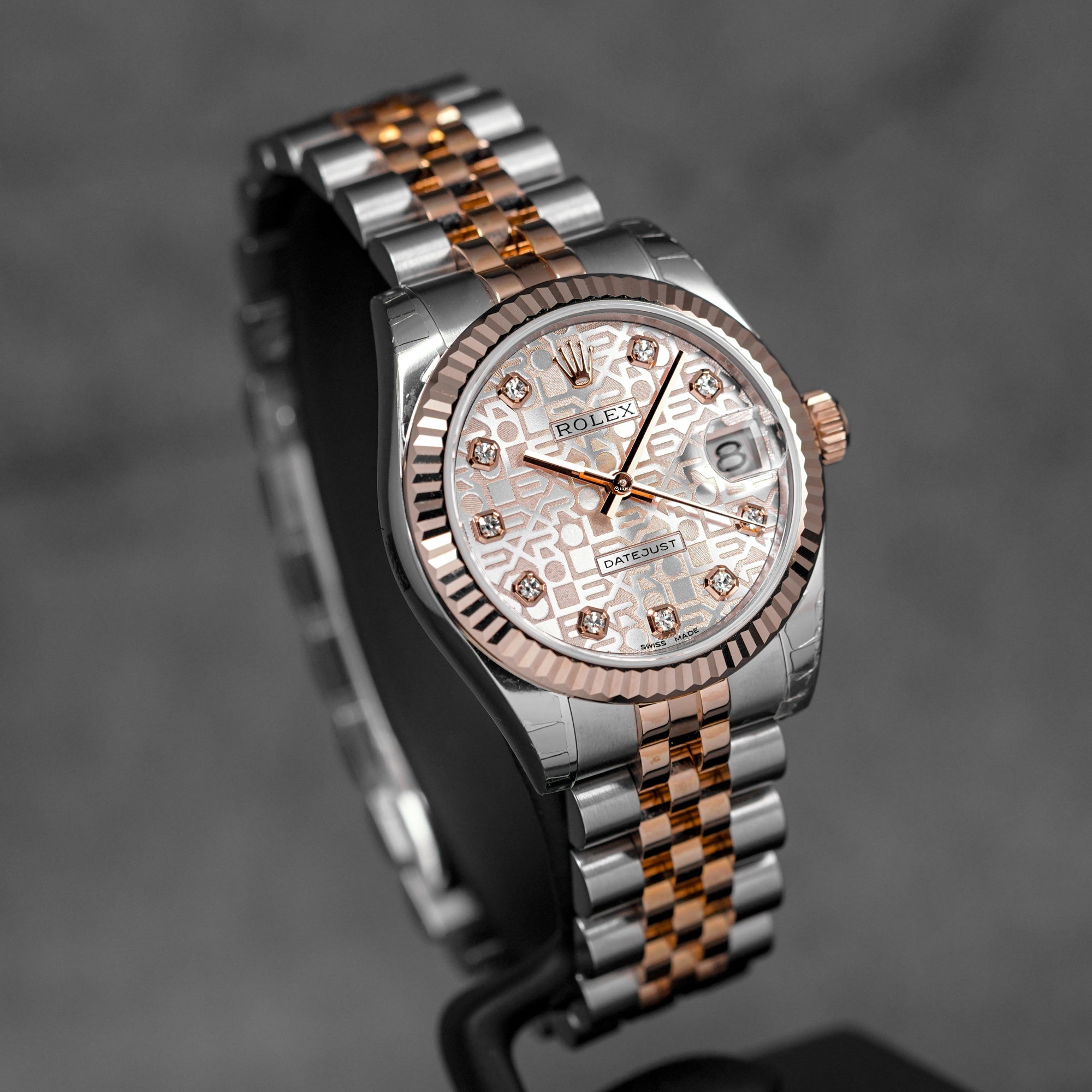 harga rolex datejust 31 twotone rosegold pink computerized diamond indonesia