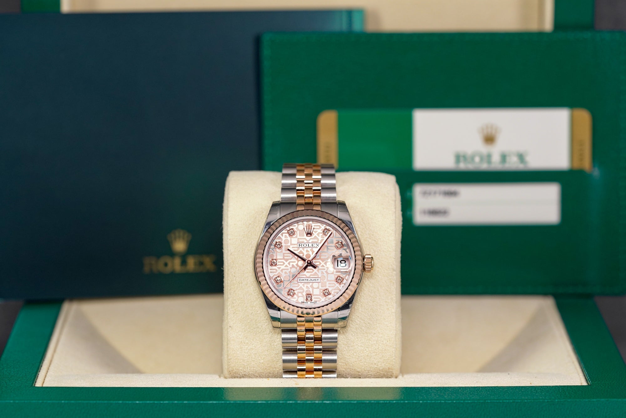 harga rolex datejust 31 twotone rosegold pink computerized diamond indonesia