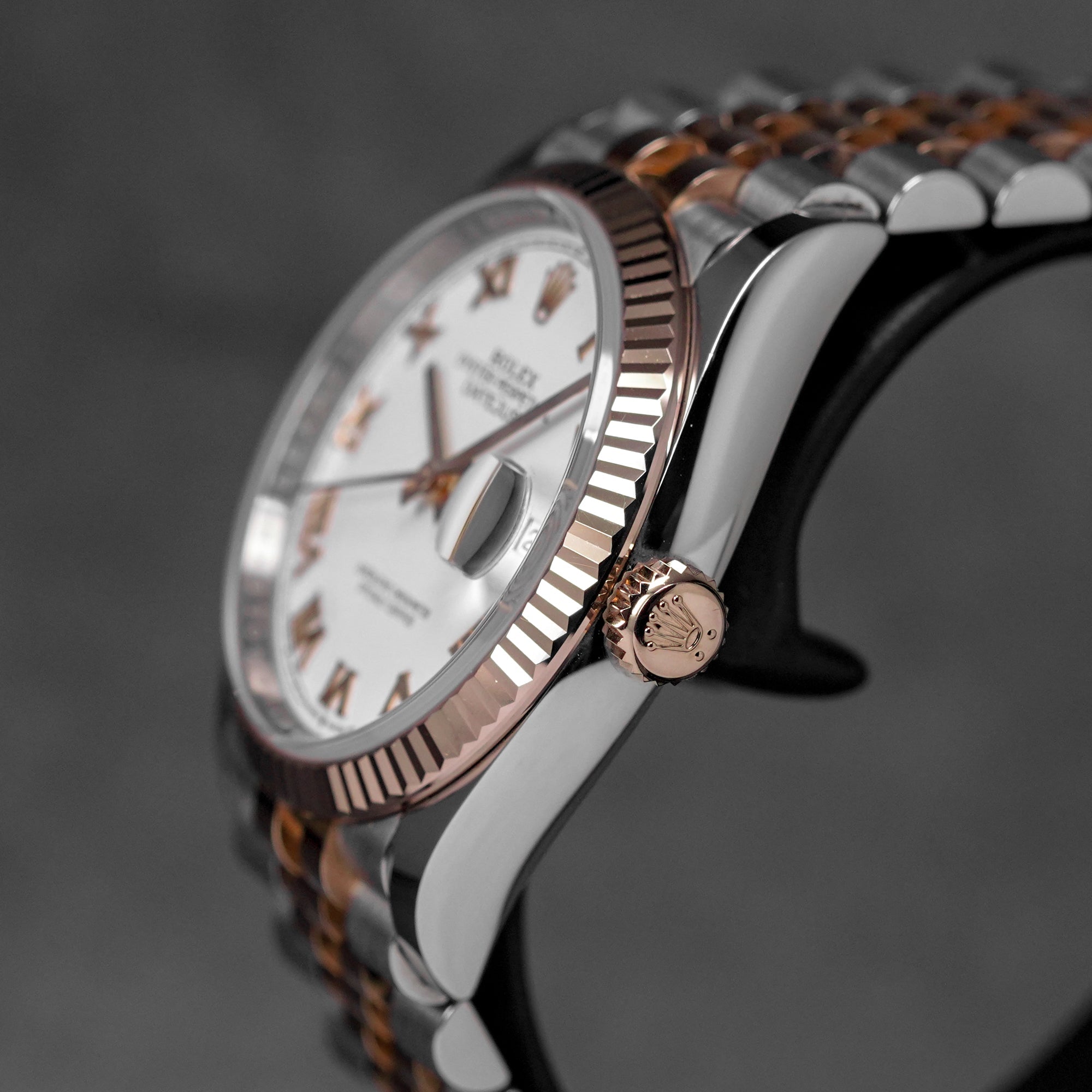 DATEJUST 36MM TWOTONE ROSEGOLD WHITE ROMAN DIAL (2021)