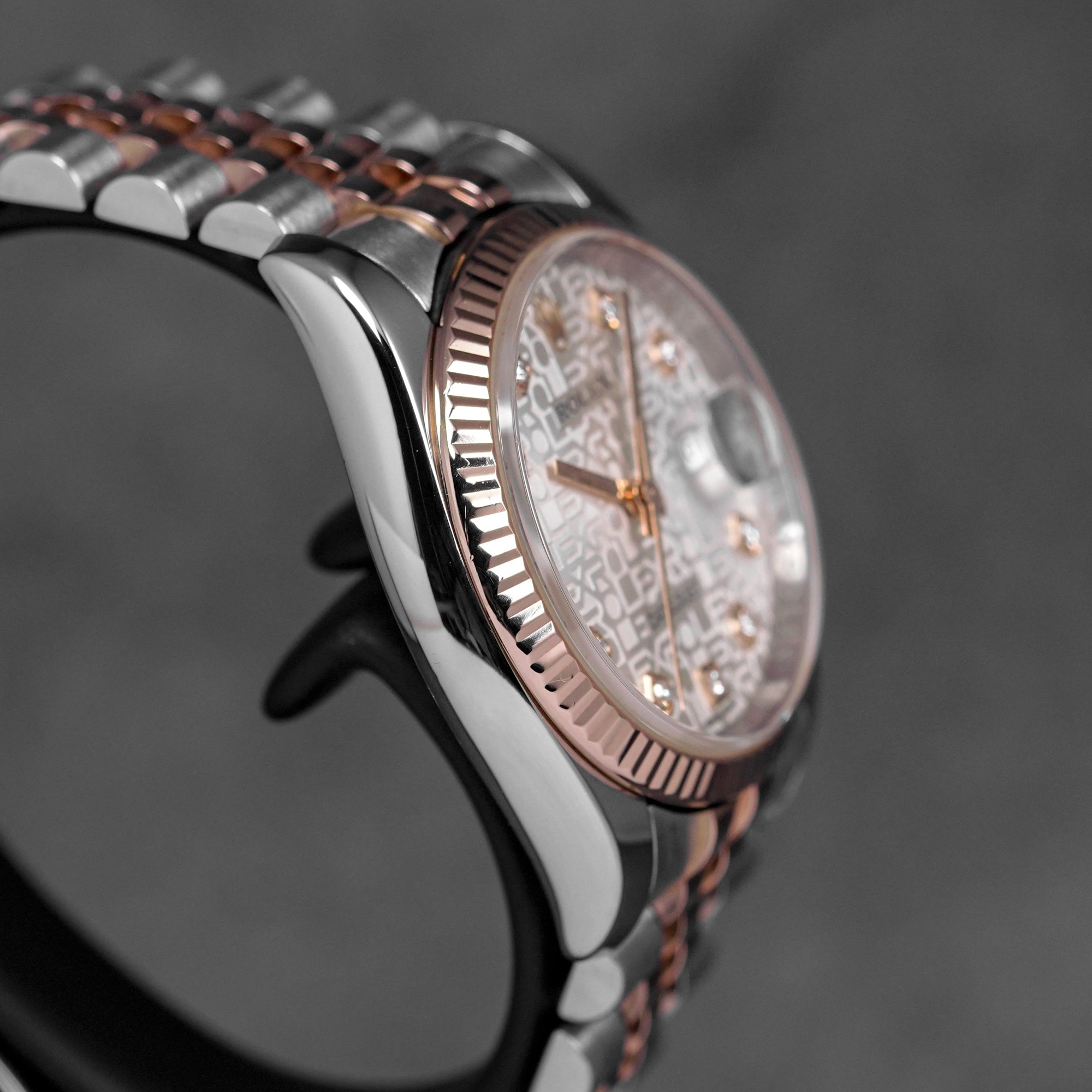 DATEJUST 36MM TWOTONE ROSEGOLD SILVER COMPUTERIZED DIAMOND DIAL (2007)