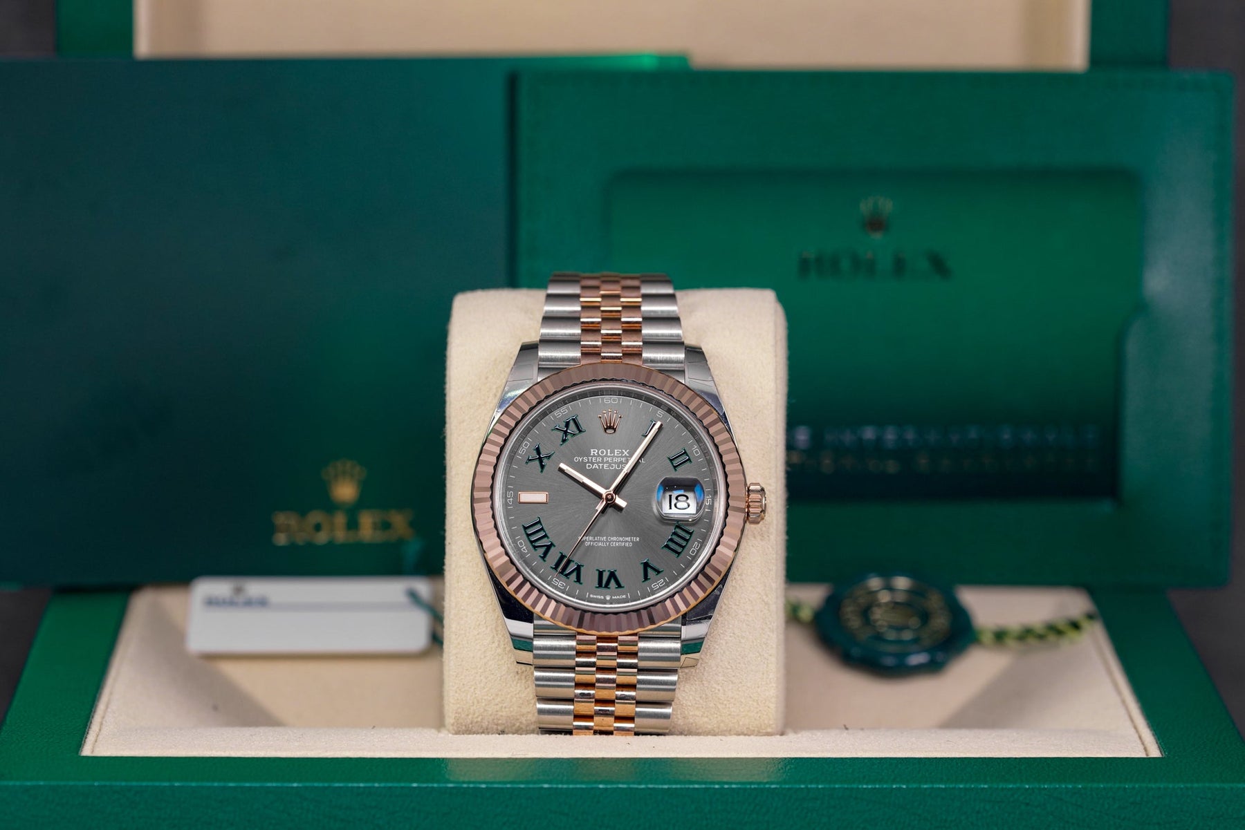 DATEJUST 41MM TWOTONE ROSEGOLD WIMBLEDON DIAL (2021)