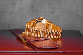 DAYDATE 36MM 18348 YELLOWGOLD CHAMPAGNE DIAMOND DIAL DIAMOND BEZEL (WATCH & BOX)